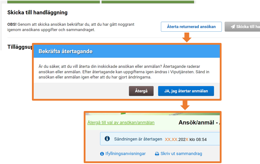 Skärmbild från Viputjänsten