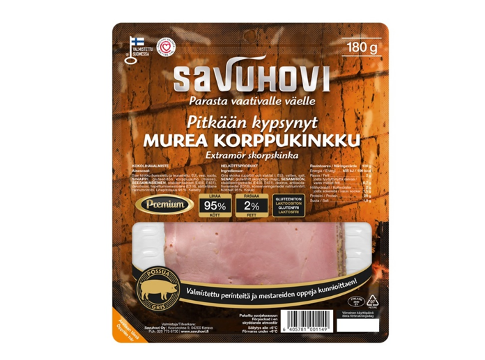 Pitkään kypsynyt murea korppukinkku 180g Savuhovi