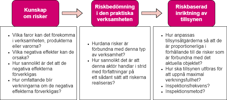 Riskbaserad inriktning av de kontroller som beskrivs ovan.