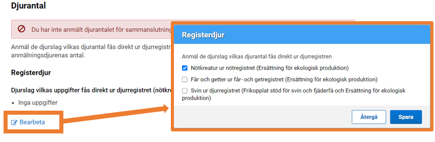 Skärmbildar från Viputjänsten