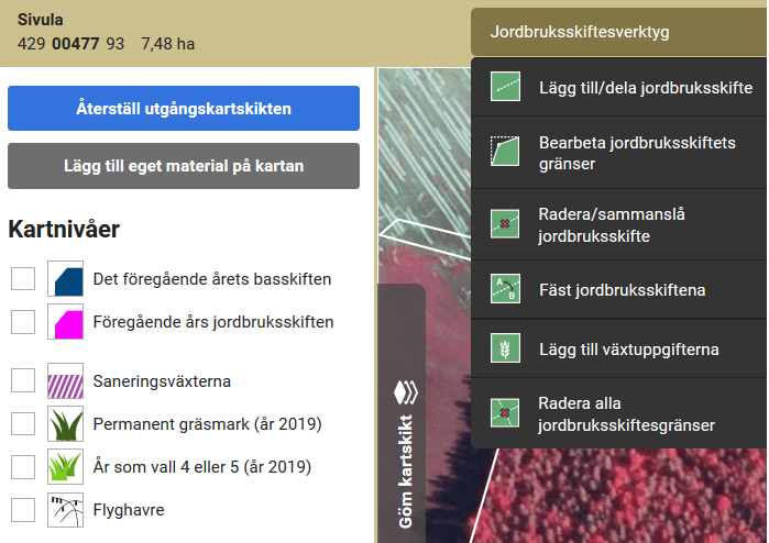 Skärmdump från Viputjänsten