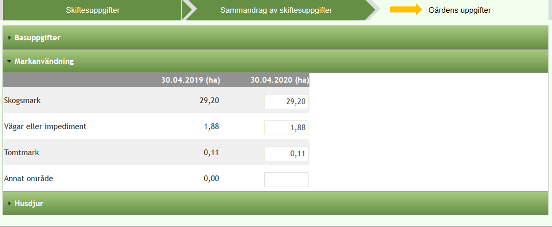 Skärmdump från Viputjänsten