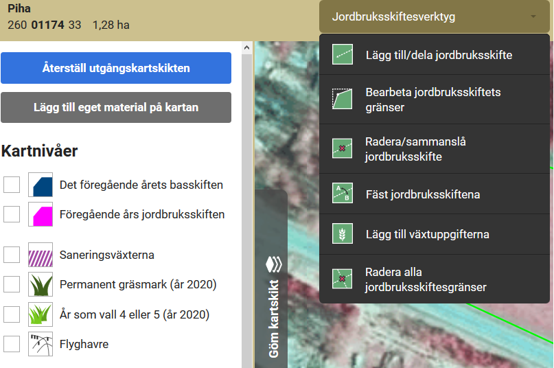 skärmdump från viputjänsten