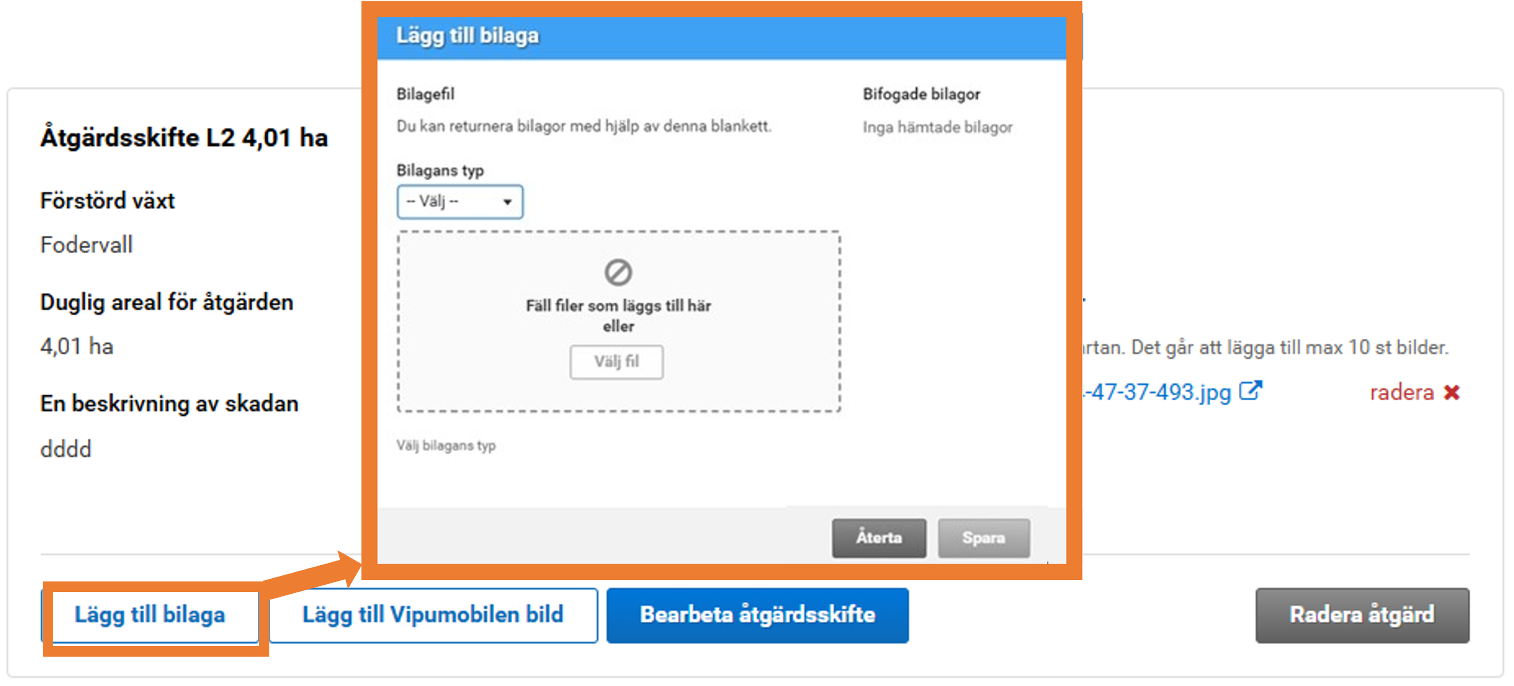 Skärmbild från Viputjänsten.