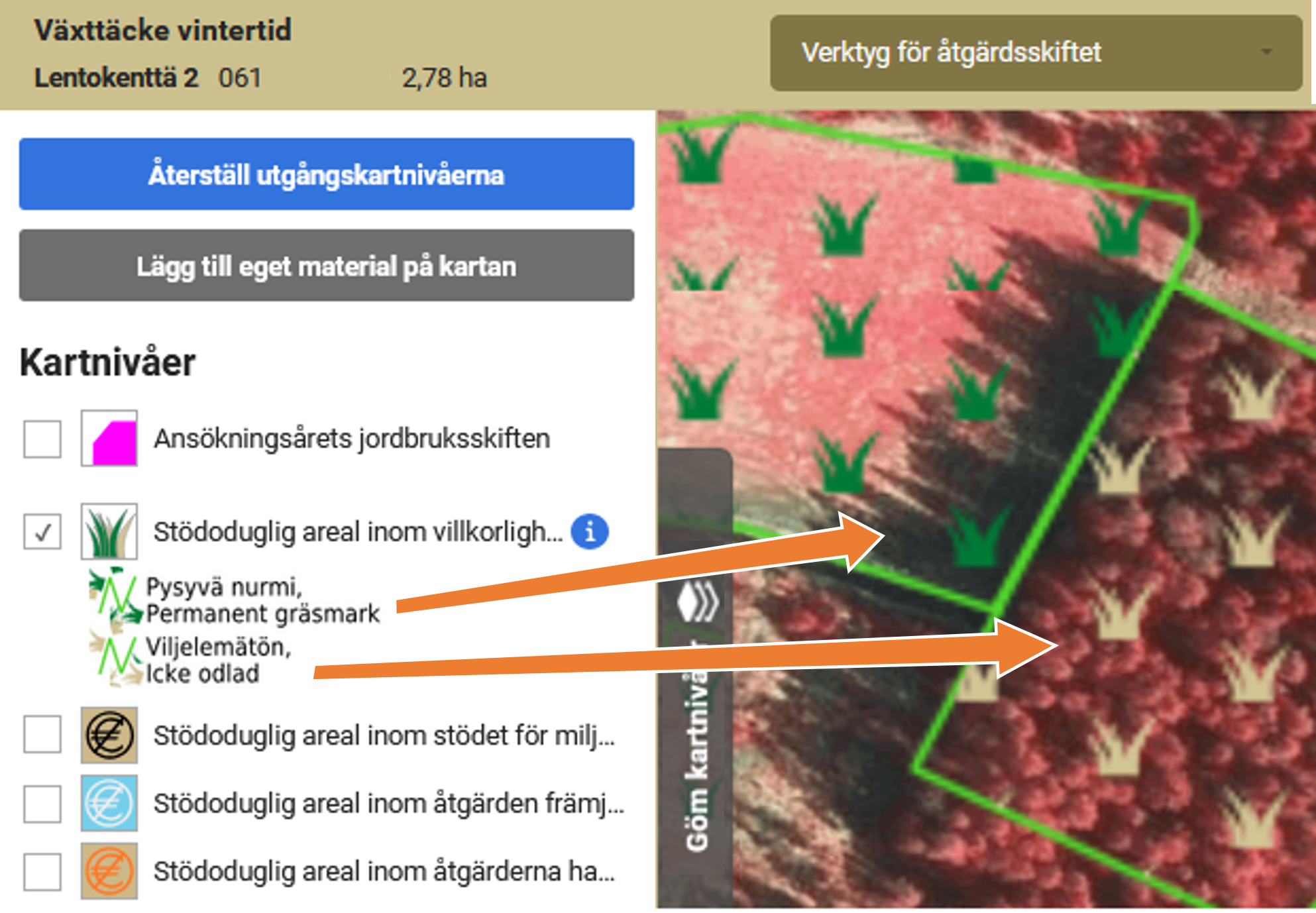 Skärmbild från Viputjänsten kartan